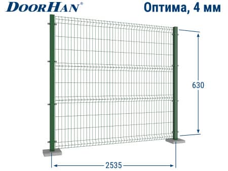 3D сетка для забора ОПТИМА 2535×630×4 мм